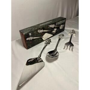 International Silver Company Holiday Serving Set – 3-Piece Christmas Tree Handle